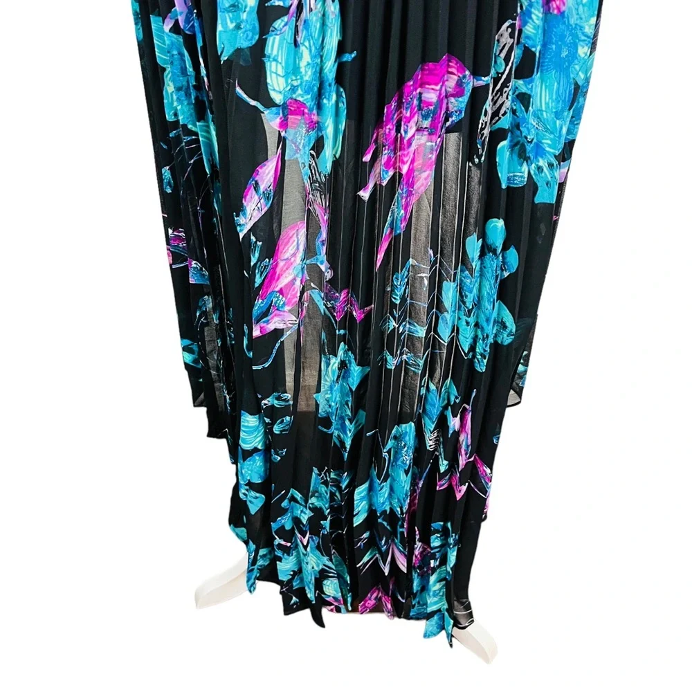 Bebe Black Floral Print High/Low Dress - Picture 7 of 10